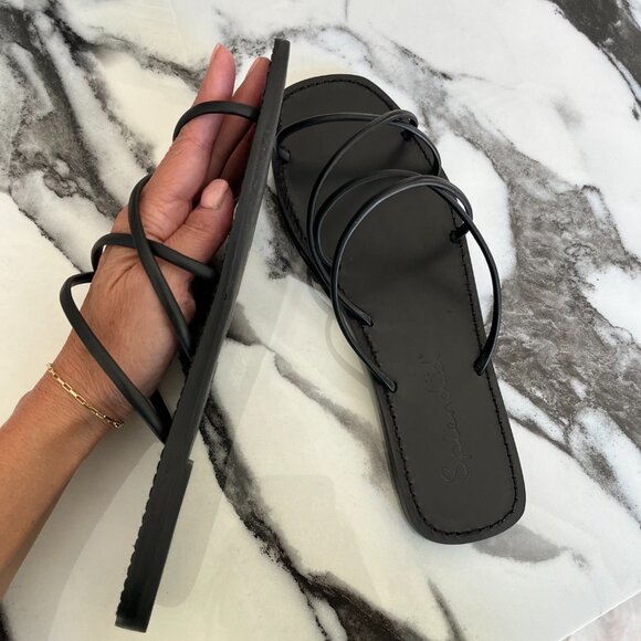 NIB Splendid Flat Black Strappy Sandals - Frankie Style - Size 7 - Picture 5 of 7